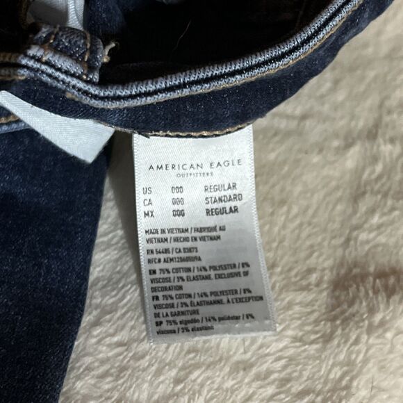 American Eagle Size 000 Hi Rise Jegging Next Level Stretch Denim Jeans Dark Wash - Picture 7 of 8